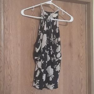 Michael Kors Roses & Pearls Sleeveless Blouse